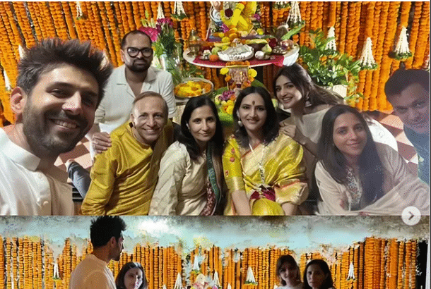 कार्तिक आर्यन-श्रीलीला संग मनाई गणेश चतुर्थी