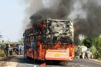जैसलमेर बस हादसा: आग लगने से 20 की मौत की आशंका